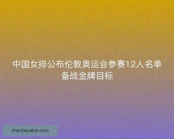 中国女排公布伦敦奥运会参赛12人名单备战金牌目标