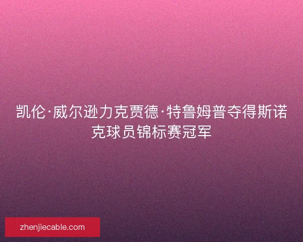 凯伦·威尔逊力克贾德·特鲁姆普夺得斯诺克球员锦标赛冠军